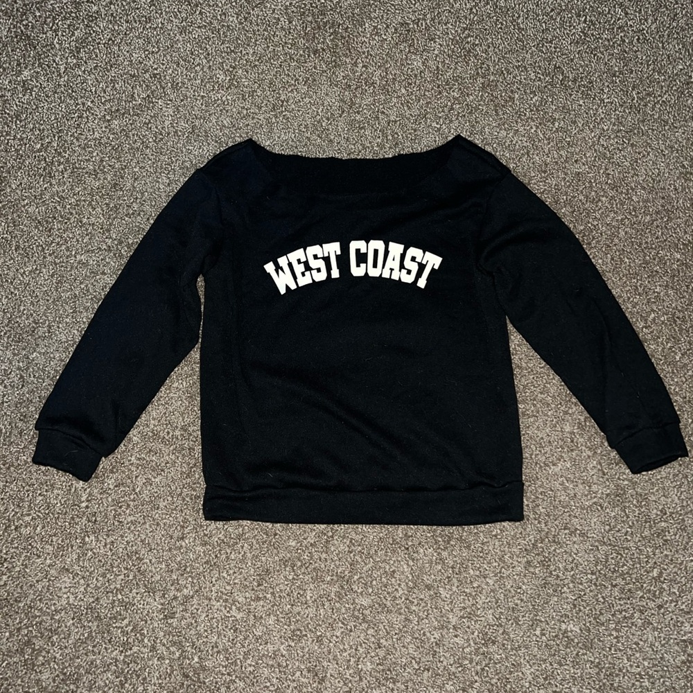 WEST COAST SHEIN Vintage OG Black White Off-Shoulder Sweater